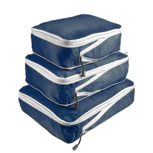 Open image in slideshow, Rantion 3pcs/set Compression Packing Cubes Travel Storage Bag Luggage Suitcase Organizer Set Foldable Waterproof Nylon Material
