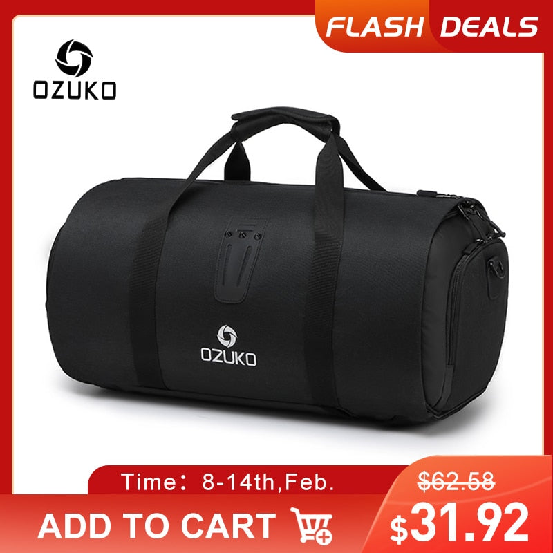 OZUKO Multifunction Large Capacity Men Travel Bag