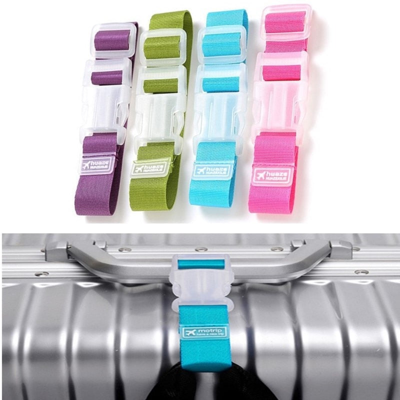8 Colors Adjustable Nylon Lock Travel Luggage Straps