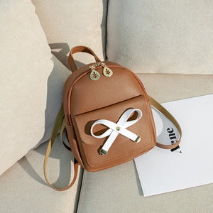 Open image in slideshow, Women Mini Backpack Bowknot Travel Bag
