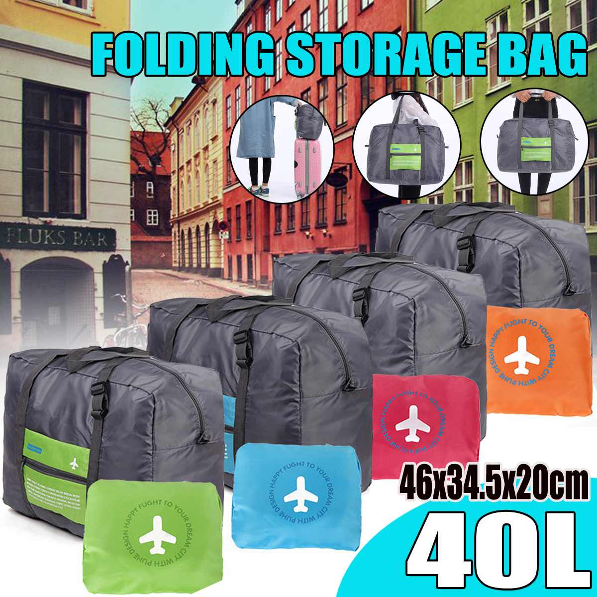 40L Convenient Waterproof Travel Storage Bag